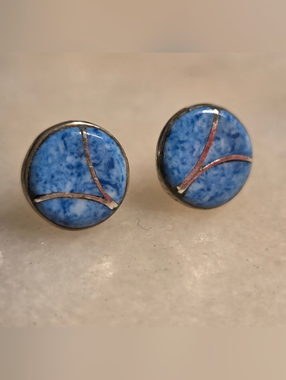 Petite 925 Sterling Silver Blue Sodalite Stud Earrings